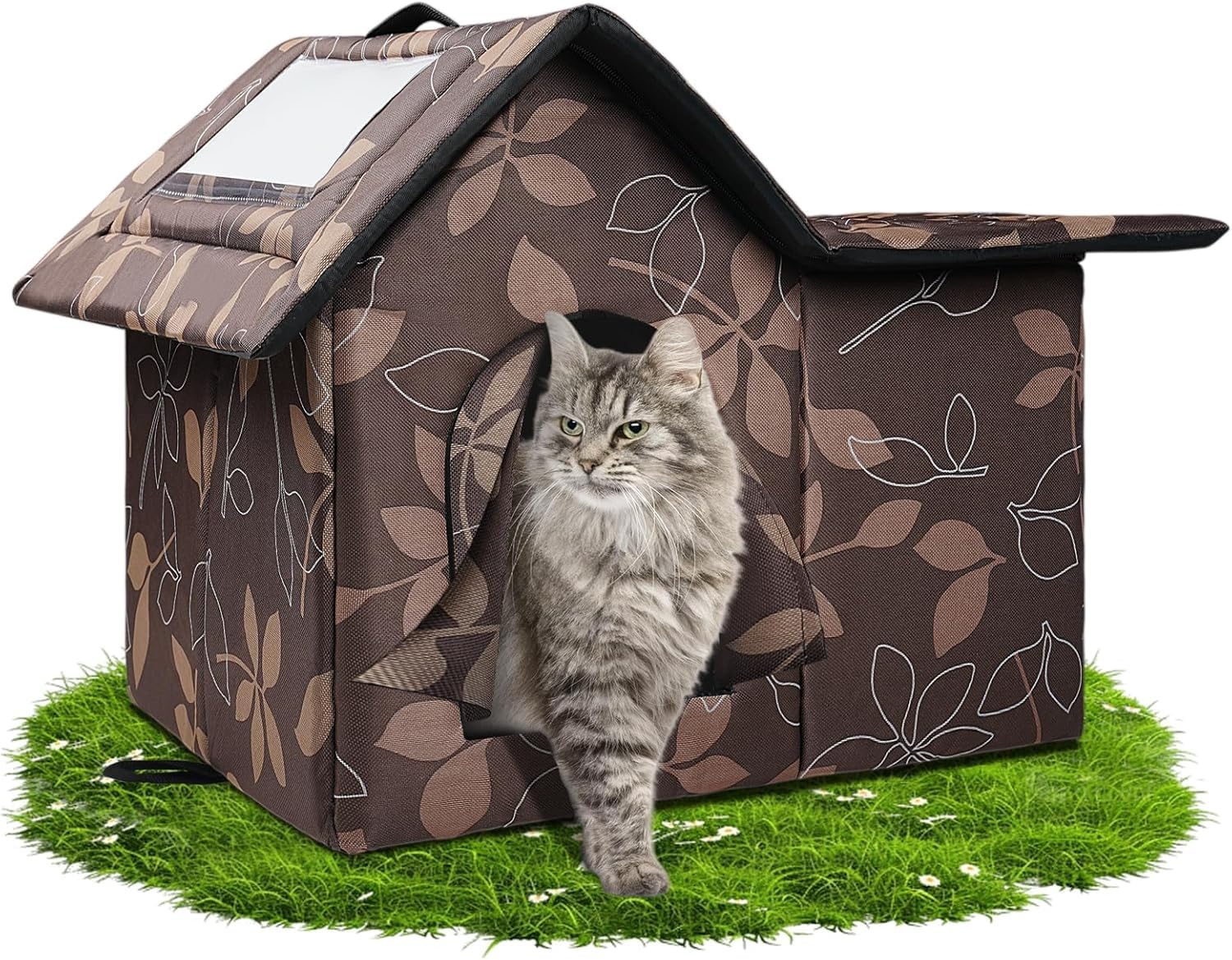 Amazon | 屋外猫キャットハウス、手揚げ 猫ハウス、サイドオープンドア