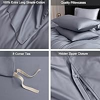 Vista 178 de MooMee Queen Duvet Cover Set, 100% Extra Long Staple Cotton 600 Thread Count Sateen Silky Soft Breathable Durable Luxury Hotel Quality Bedding Set