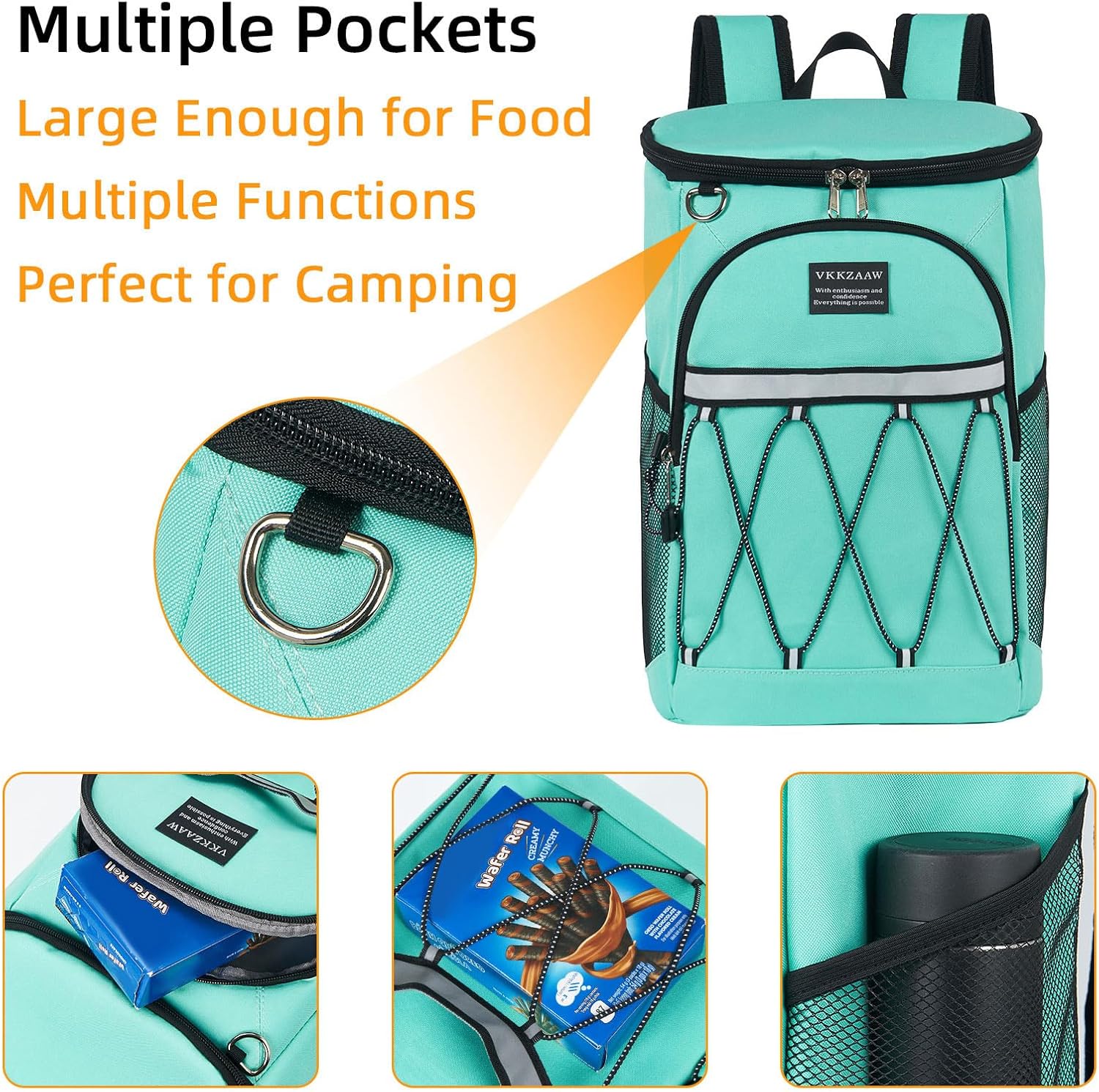 Backpack Cooler Backpack 26 Cans Insulated Leak Proof for Women Men Beach Camping Picnic Fishing Hiking Lunch Backpack Waterproof Cooler - Image 7