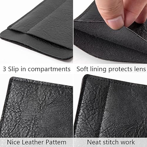 Miniatura 4 de TRIUMPH VISION Bolsa doble para gafas de sol, funda de cuero suave para gafas de sol y lectura