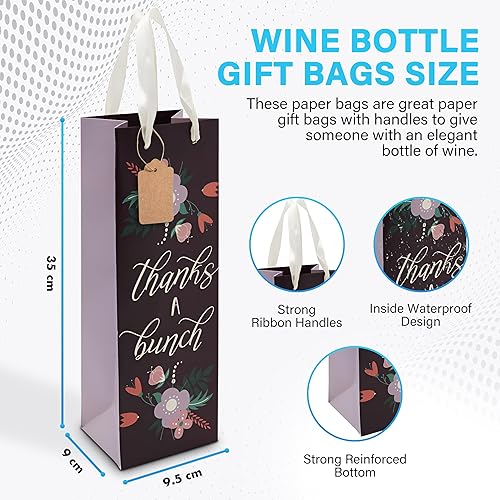 Miniatura 2 de Paquete de 50 bolsas de vino y botellas, bolsas para botellas para regalos vienen con una cuerda y etiqueta para esa persona especial, regalos de