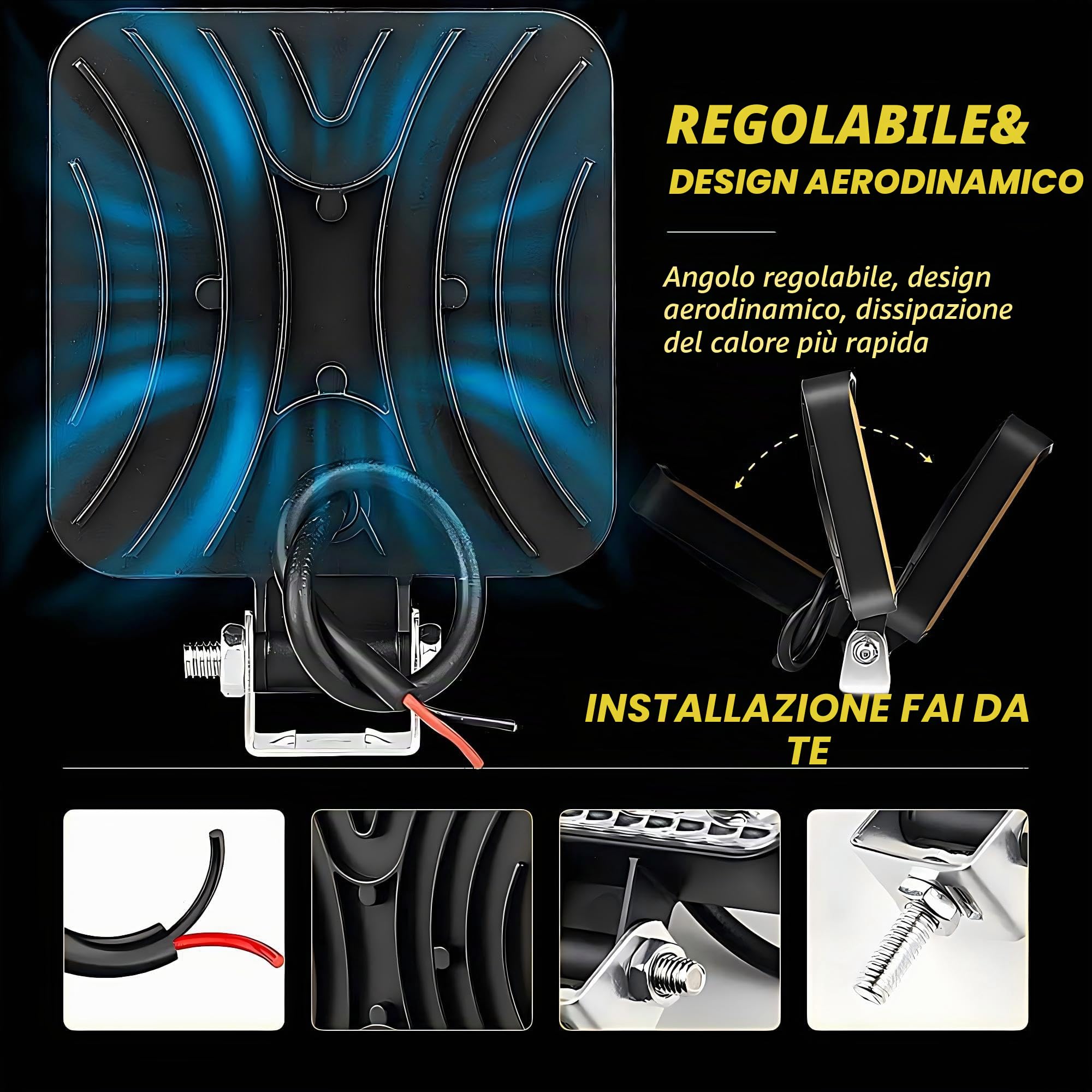 LED fari da lavoro 10 X 48W Mini fari supplementari 12V 24V fari da fuoristrada Spotlight 6000K impermeabili IP68 per trattore veicolo escavatore