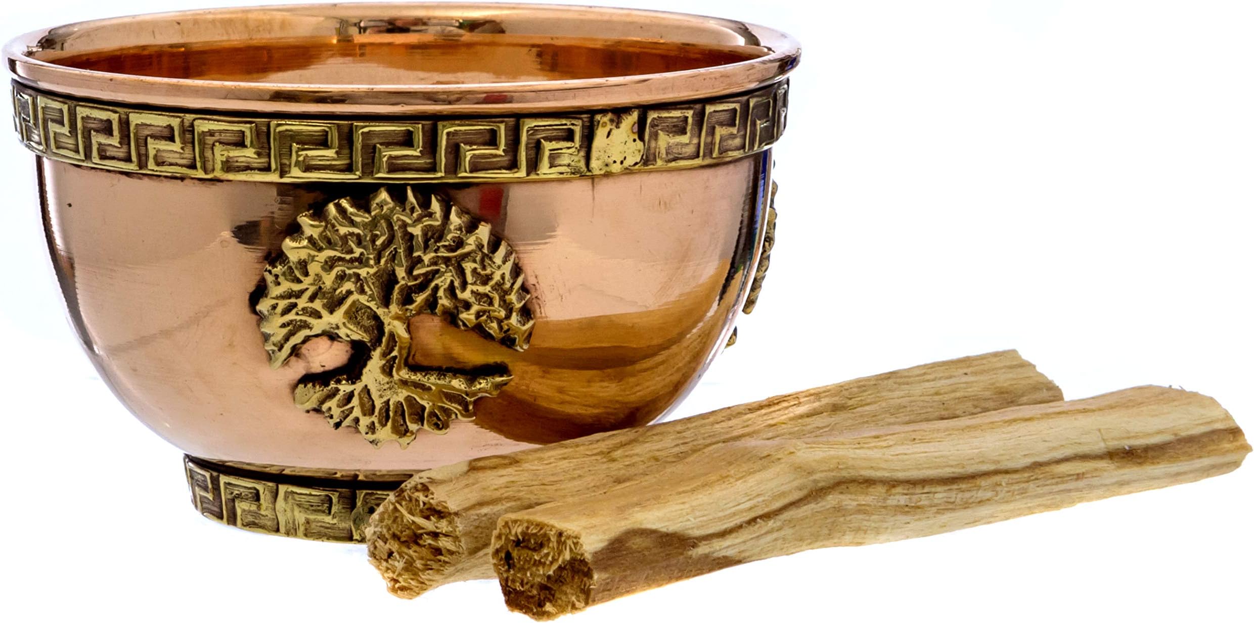 Alternative Imagination Tree of Life Copper Offering Bowl Kit. Includes Sand and Palo Santo