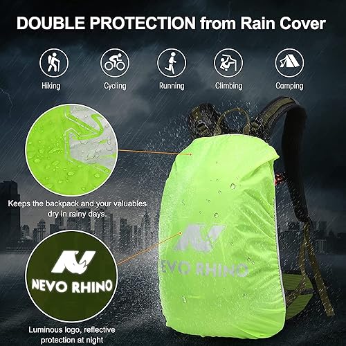 Miniatura 5 de N NEVO RHINO Hydration Backpack 20L & 2L Water Bladder-High Flow Bite Valve,Insulated Hydration Pack Backpack Daypack for Hiking Cycling