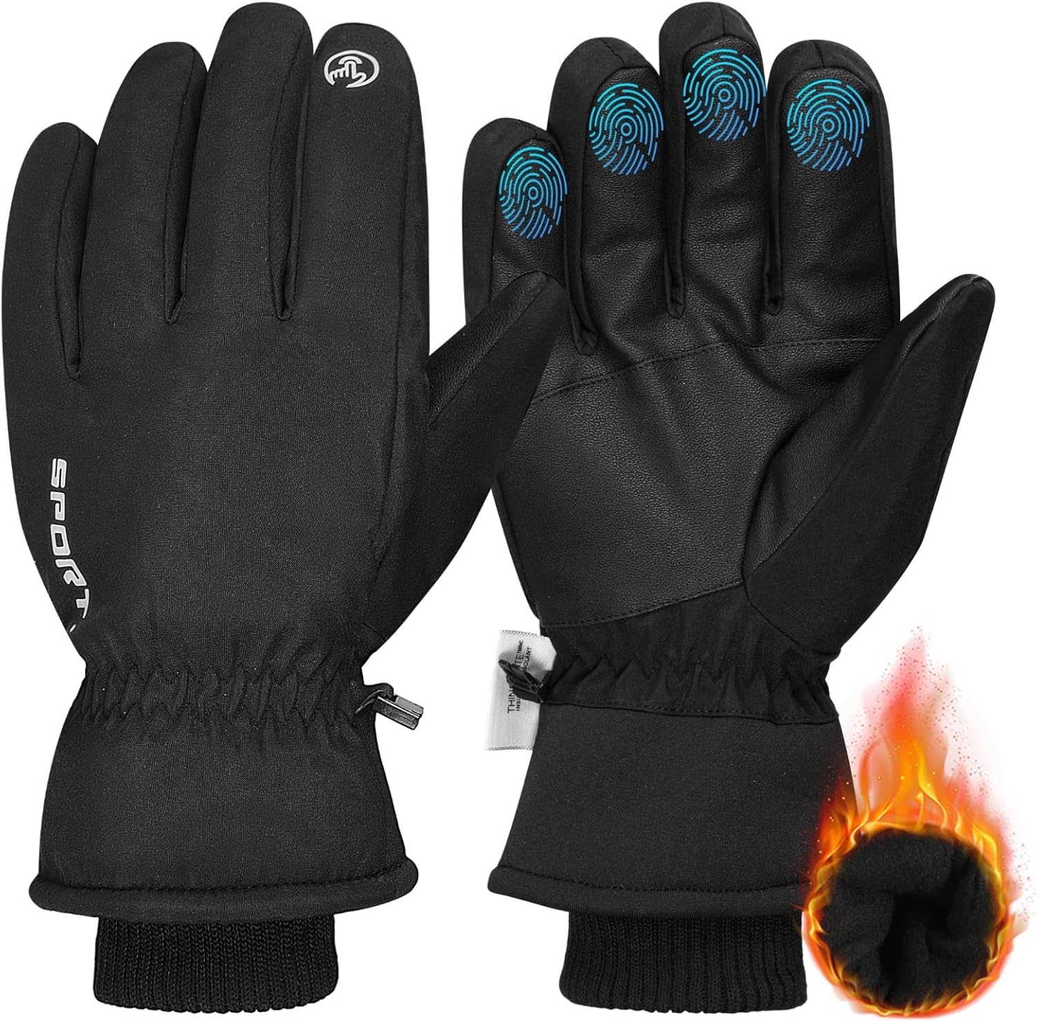 Waterproof Winter Ski Gloves, Windproof Thermal Touchscreen Gloves, Anti-Slip Snow Gloves for Men Women, Outdoor Cold Weather Gloves for Snowmobiling, Hiking, Climbing - Image 7