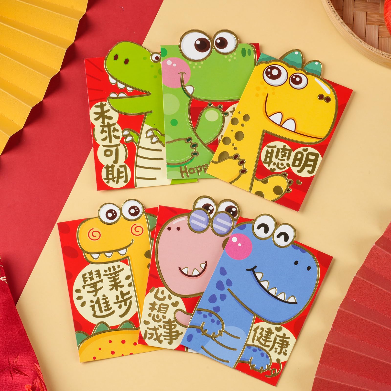 48PCS Small Year of The Dragon Envelopes, 2024 Chinese Red Money Envelopes Hong Bao Red Pockets Lucky Money Envelopes for Spring Festival 2024 Chinese Lunar New Year(Hongbao-B, Small)