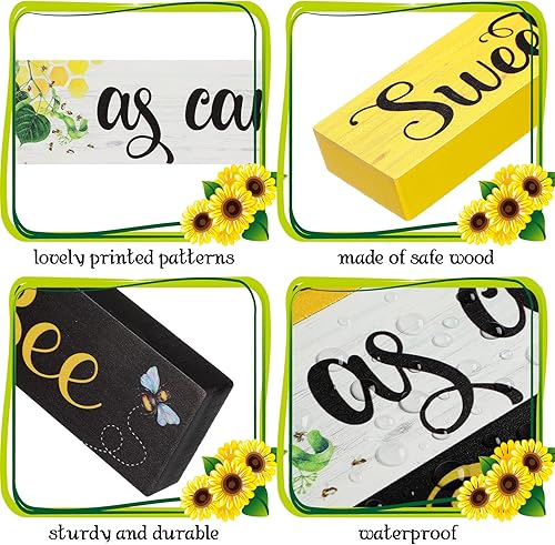 Miniatura 3 de Letrero de girasol, bandeja escalonada, centro de mesa para verano, hogar, dulce como puede, bandejas, letreros de madera de MDF, regalos de girasol