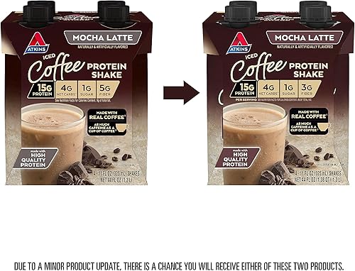 Miniatura 6 de Atkins Paquete de batidos de proteína de café helado con leche y chocolate con leche con leche con leche con leche (0.53 onzas de proteína, bajo