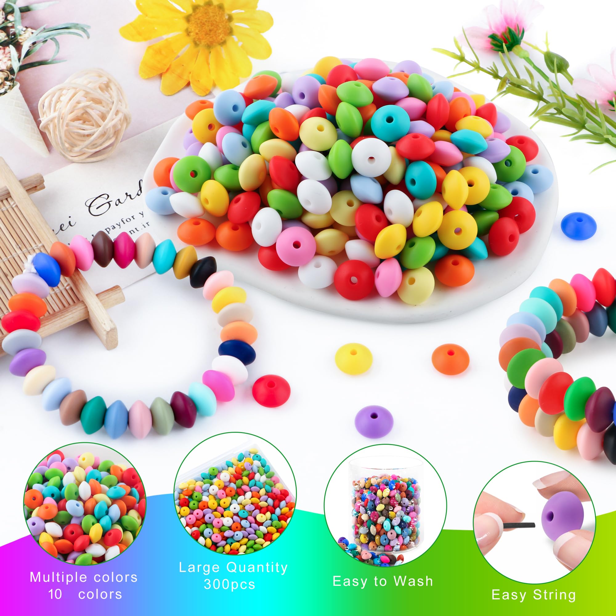 Ensemble De Perles Rondes En Silicone, 20 Pièces/lot, 9/12/15mm, Amples, Mélange De Couleurs, Espacement Des Perles Focales Pour La Fabrication De Bijoux, Porte-clés Stylo à Faire Soi-même