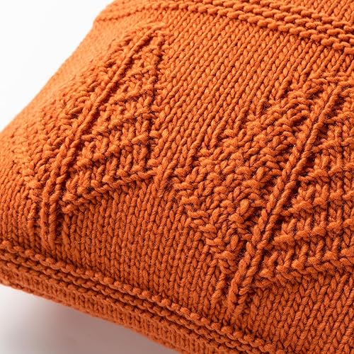 Miniatura 3 de Amélie Home Fundas de almohada decorativas de otoño con patrón de hojas, funda de cojín cálida de punto para sofá, cama, 18 x 18 pulgadas, hojas de