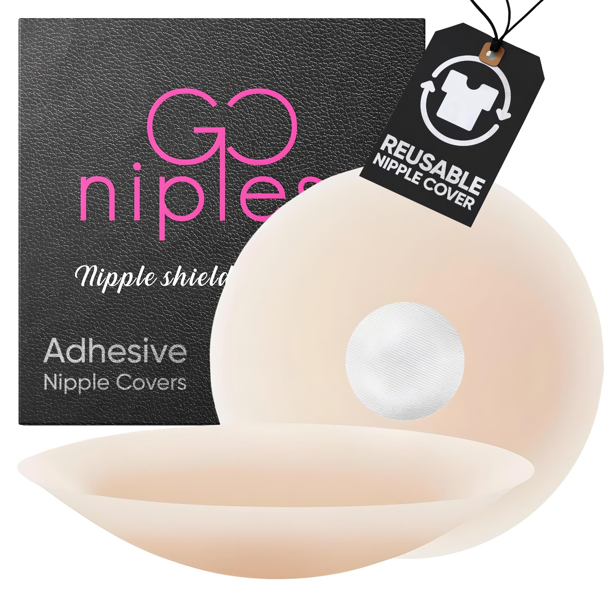 Go Nipless Pasties for Women - Reusable Silicone Nipple Covers, Breast Petals for Women, Nipple Pasties