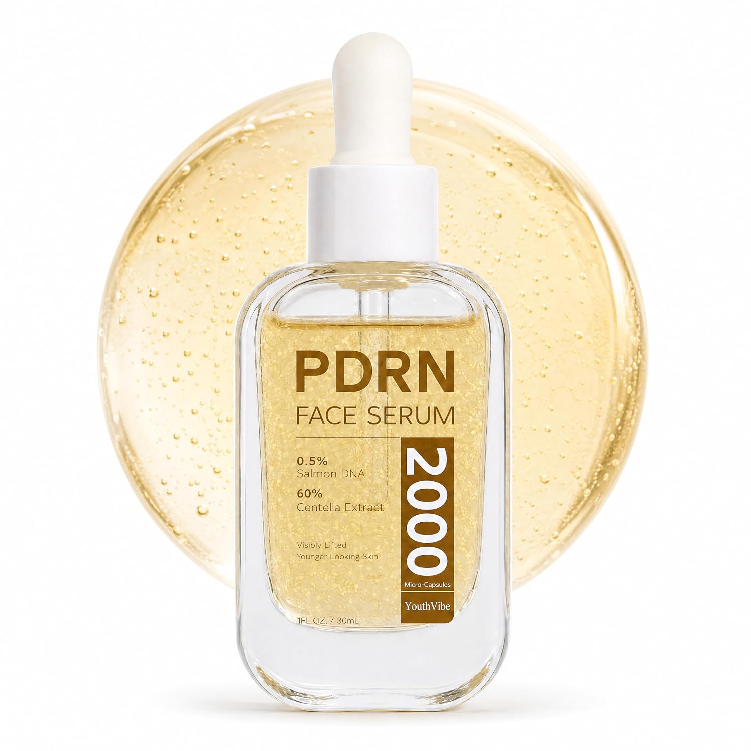 YouthVibe 0.5% PDRN Serum for Face, Salmon DNA Serum Microcapsule, 30 mL
