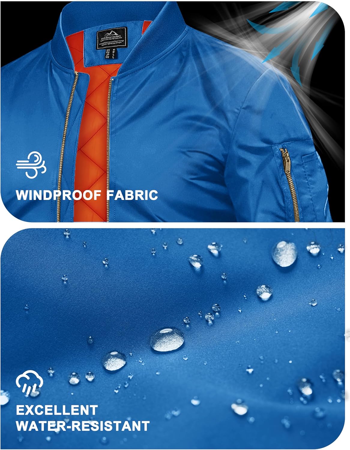 TACVASEN Men's Jackets-Bomber Jacket Fall Winter Warm Windbreaker Full Zip Casual Padded Coats - Image 3