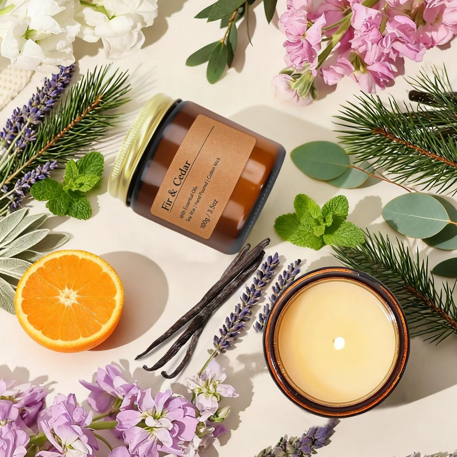 6-Pack Scented Candles for Home, 3.5 Oz Soy Wax Candles Gift Set with Lavender Chamomile & Eucalyptus Mint for Brithday Gifts Women, HomeMeditation & Spa - Image 6