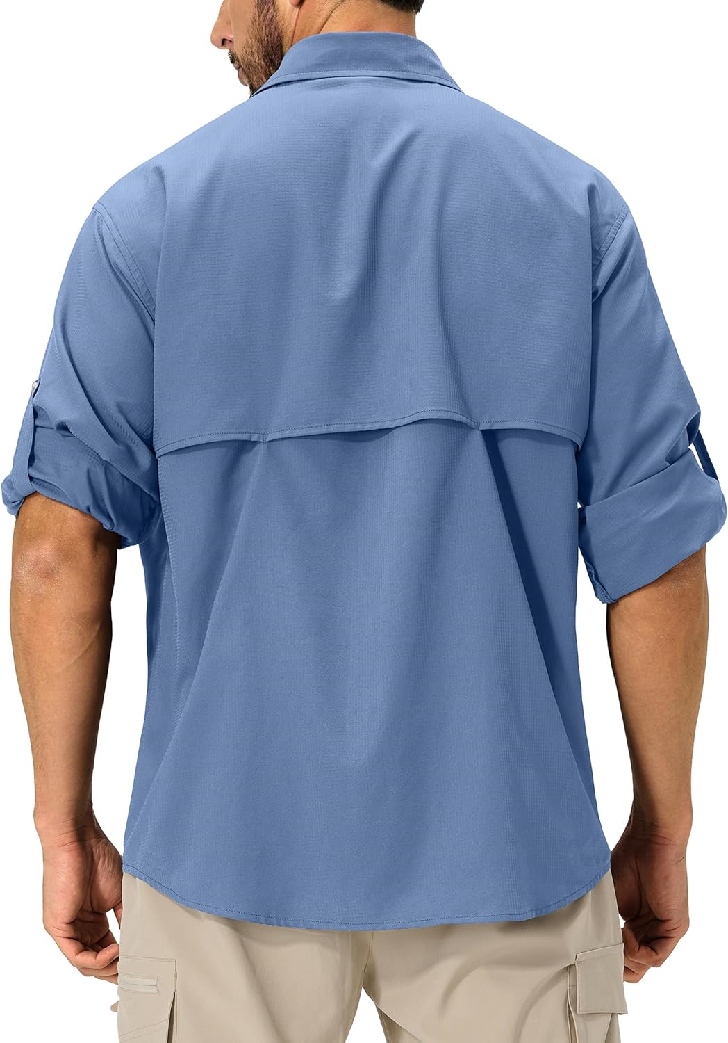 Men's Sun Protection Fishing Shirts Lightweight Long Sleeve UPF 50+ Travel Work Hiking Shirts with Pockets - Image 3