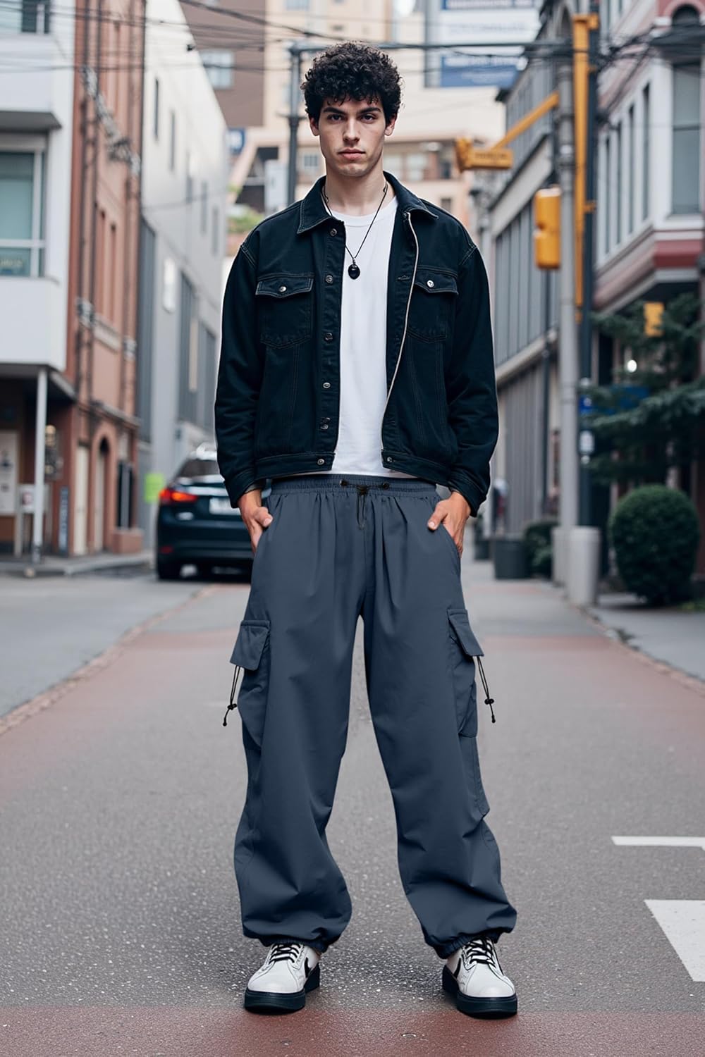 JMIERR Men's Baggy Cargo Pants Trendy Casual Parachute Pant Loose Fit Harem Joggers with Pockets for Streetwear - Image 6