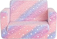 Dream On Me Nestle Tie Dye Kids Sofa: 2-in-1 Convertible to Lounger, Low-to-Floor Design, Machine Washable Cover for Toddlers