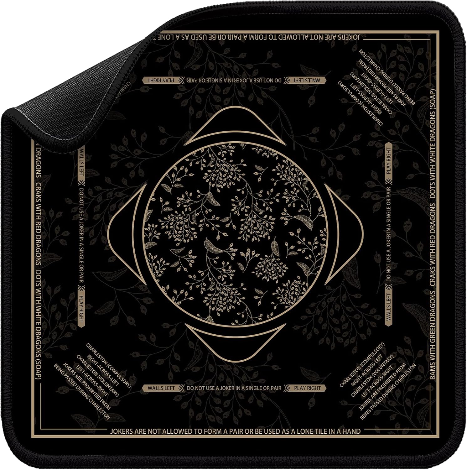 Mahjong Mat for Table, Durable Mahjong Table Cover with Unique Design, Premium Mahjong Accessories, Perfect Mahjong Gifts for Women, Game Mat for Mahjong and Board Game Enthusiasts (Nocturnal Bloom)