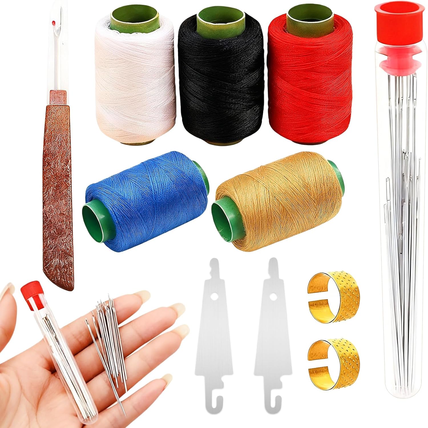 hhdatc 36PCS Sewing Kit Beginners Portable Steel Needle and Thread Set with Hand Repair Tools Embroidery Accessories Pins Steel Sewing Needles Kit for Home Travel & DIY Craft Projects