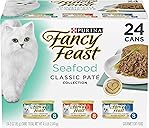 Purina Fancy Feast Seafood Classic Pate Collection Grain Free Wet Cat Food Variety Pack - (Pack of 24) 3 oz. Cans