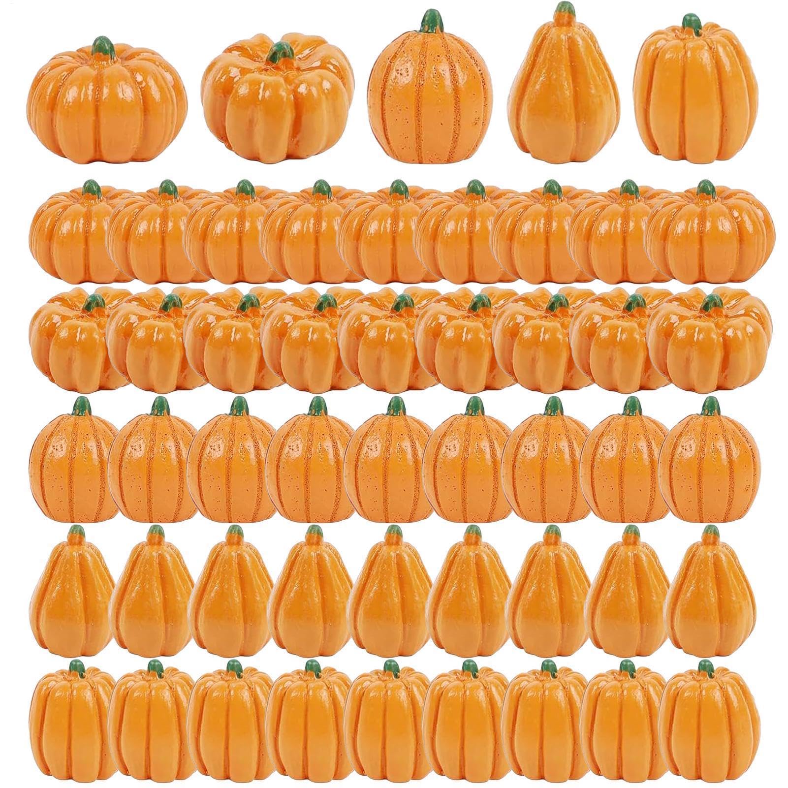 Calabaza artificial decorativa exterior e interior letrero Acción de Gracias pack de 50