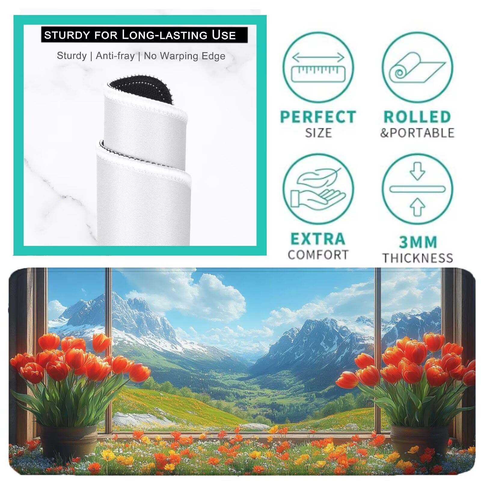 Podkładka pod mysz bordowa XXL 1200 x 600 mm mata biurkowa kwiaty podkładka pod mysz jednoczęściowa antypoślizgowa gumowa podstawa zszyte krawędzie wodoodporna antypoślizgowa podkładka pod mysz do