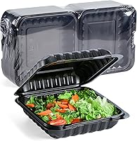 Vista 8 de YANGRUI Recipientes Desechables de 7.8" 30 oz Paquete de 65 - Envuelto en Plástico Retráctil Contenedor de Alimentos de Plástico PP Relleno