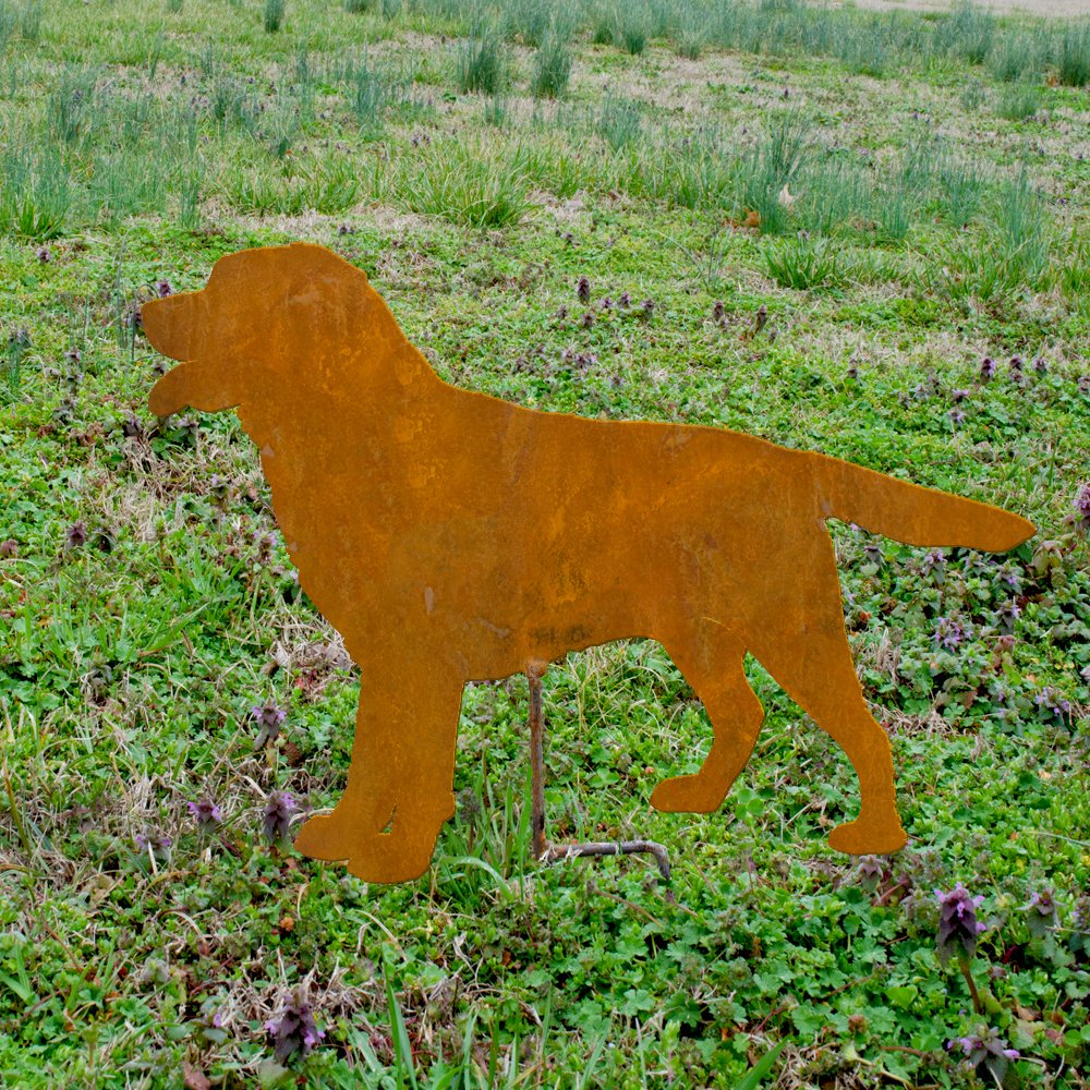 Lab metal patio stake - Metal Labrador Retriever garden stake - Rusty Lab metal art - Outdoor Labrador garden stake - Lab patio stake art