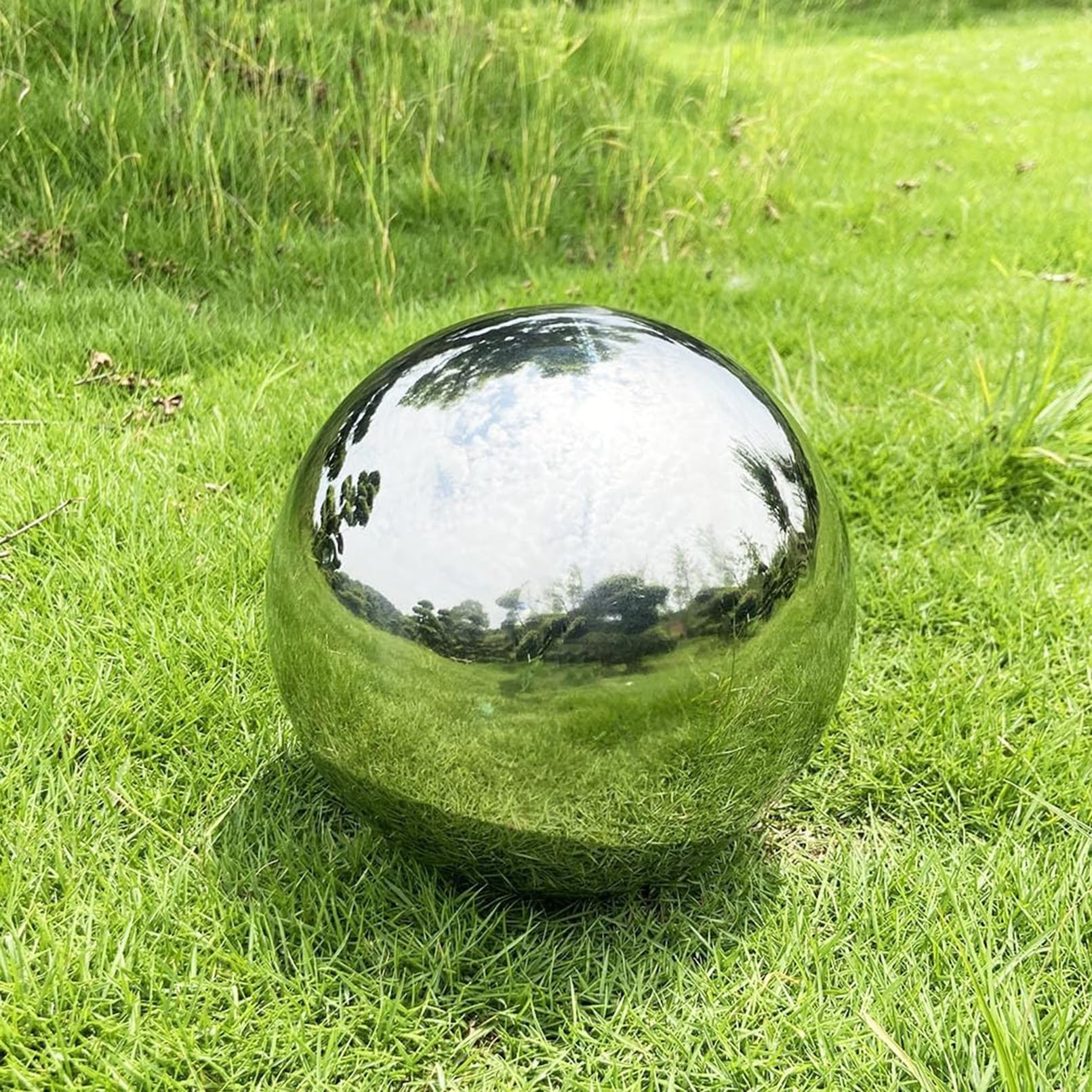 DuiXinn Garden Decor Stainless Steel Gazing Balls Outdoor Floating Ball Reflective Mirrors Ball Ornaments Sphere for Home Shop Decoration(350mm/14inch)