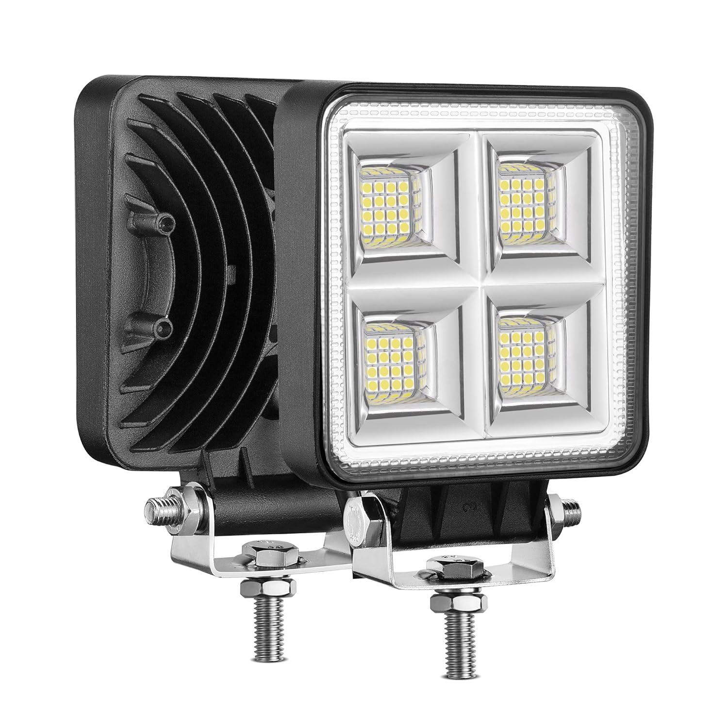 LED Tractor Lights 2PCS 4Inch 11400LM 12V Flood Beam Driving Lights Square LED Work Light for