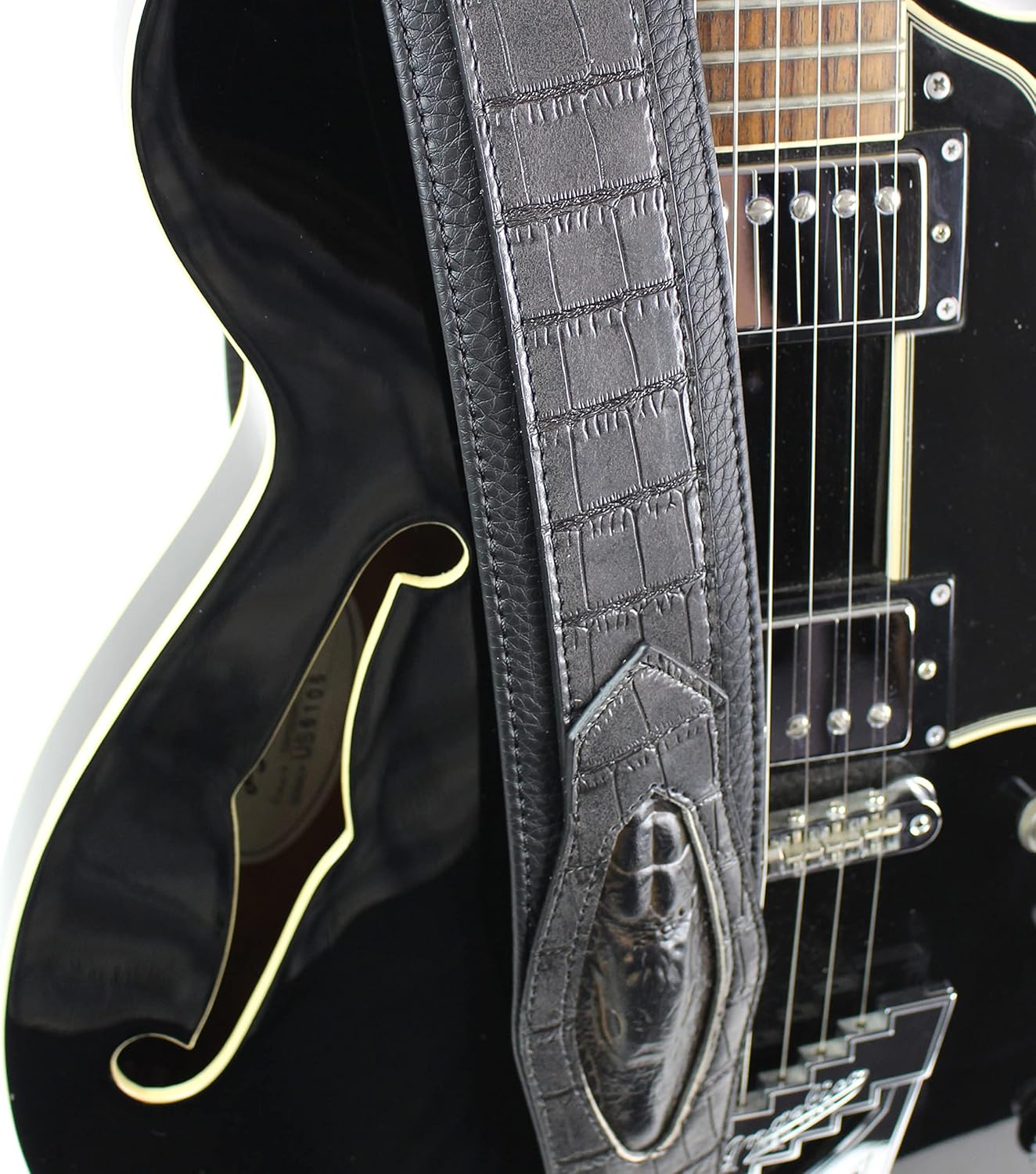 Walker & Williams SF-07 Slate Gray Textured Alligator Pattern Strap with Gator Head