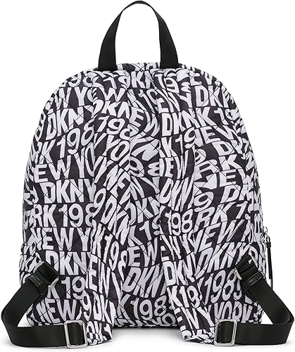Vista 4 de DKNY Mochila Lyla clásica para mujer, color negro multicolor, grande, Negro Multi, Mochila clásica Lyla