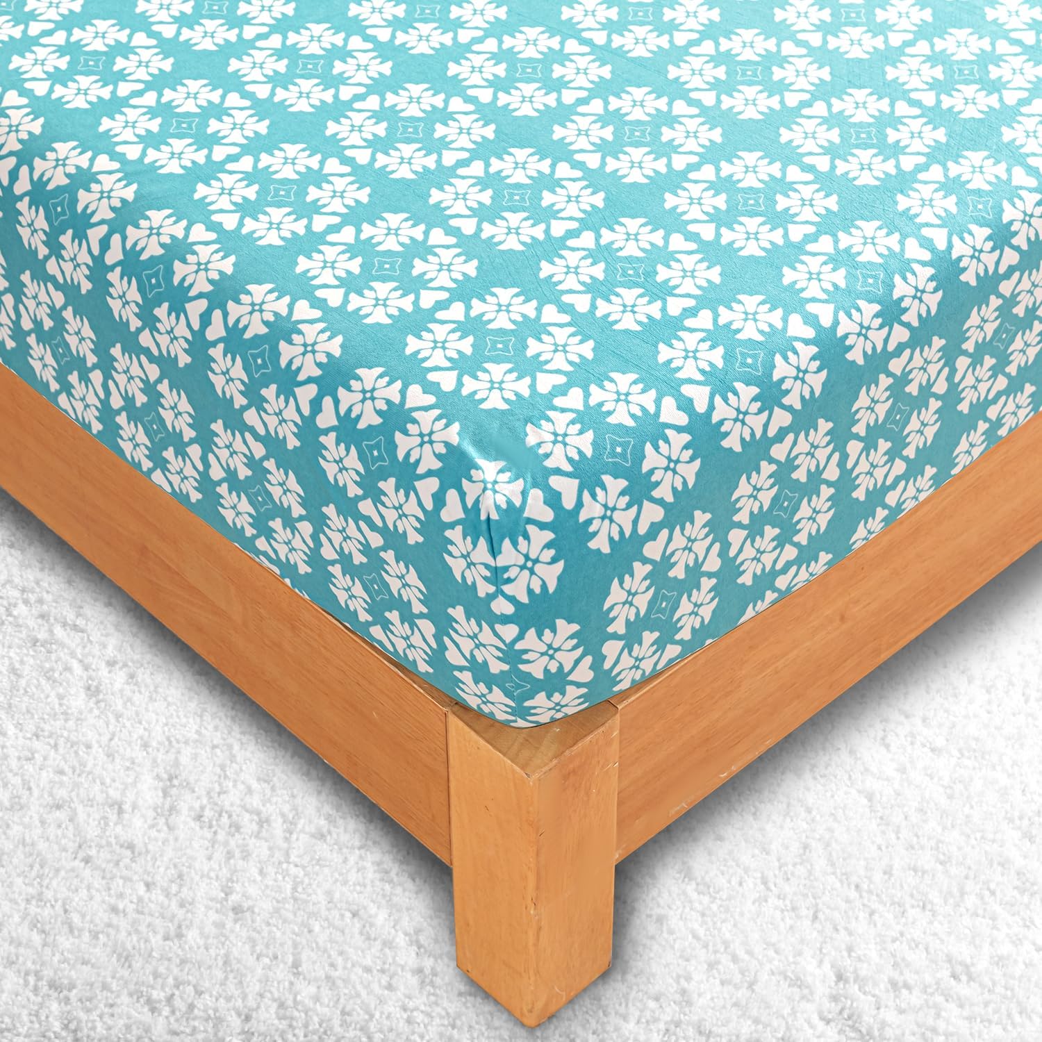 Ramesses Flannel Bedding Sheet Set King-Polyester Printed Microfiber Plush Flanne-Stain Resistant-Soft and Durable-4-Piece Bedding(Blue,King)