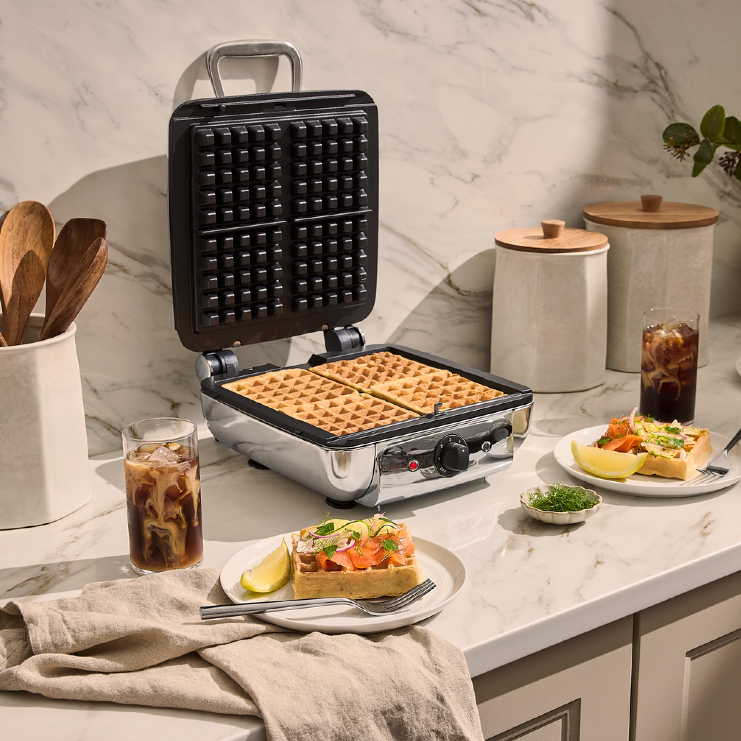Amazon.com: All-Clad Stainless Steel Waffle Maker 4 Section, Thick