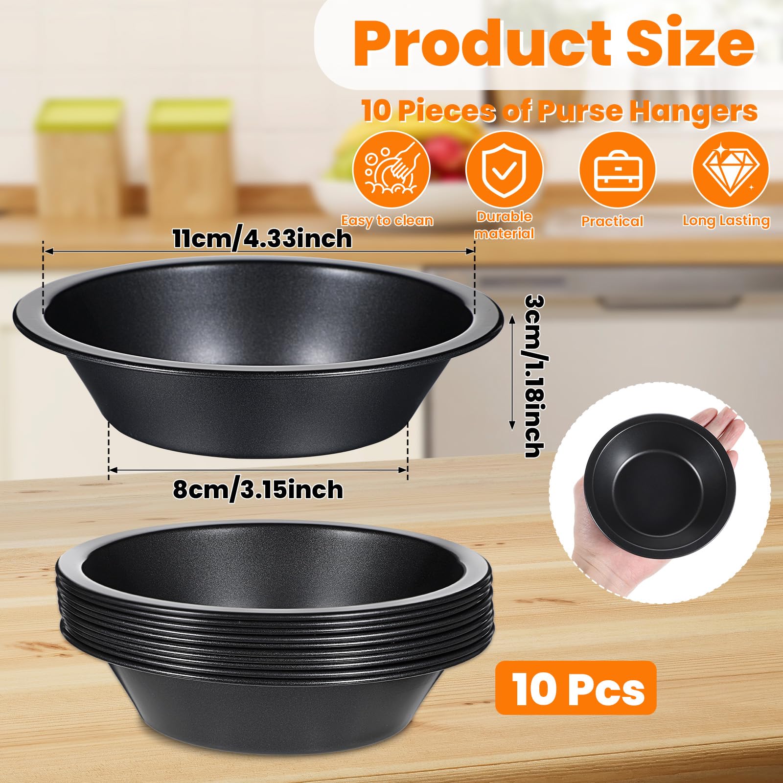 Mini Pie Pans HOFURME 10-Piece 4 Inch Pie Pans - Carbon Steel Mini Tart ...