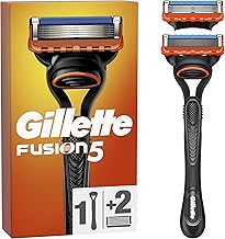 Gillette Fusion5 Men's Shaver, Handle and 2 Cartridges with 5 Blades, Precision Blade for Difficult Areas, Lubricating Strip for Smooth Glide on the Face, 1 Refill by 20 Shaves