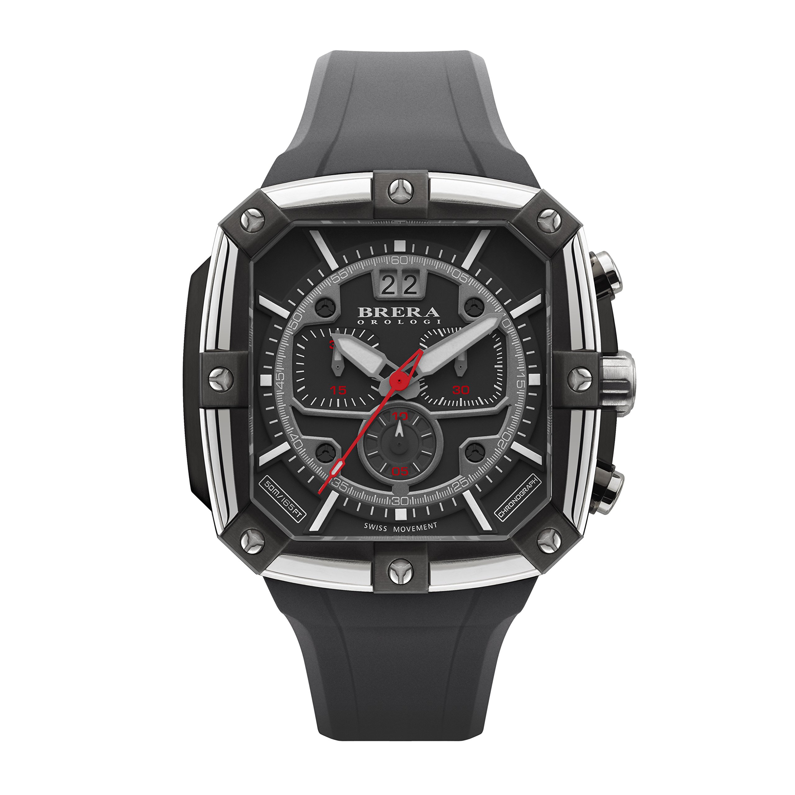 BRERA OROLOGI Men's Watch Analogue Quartz Black Steel Case