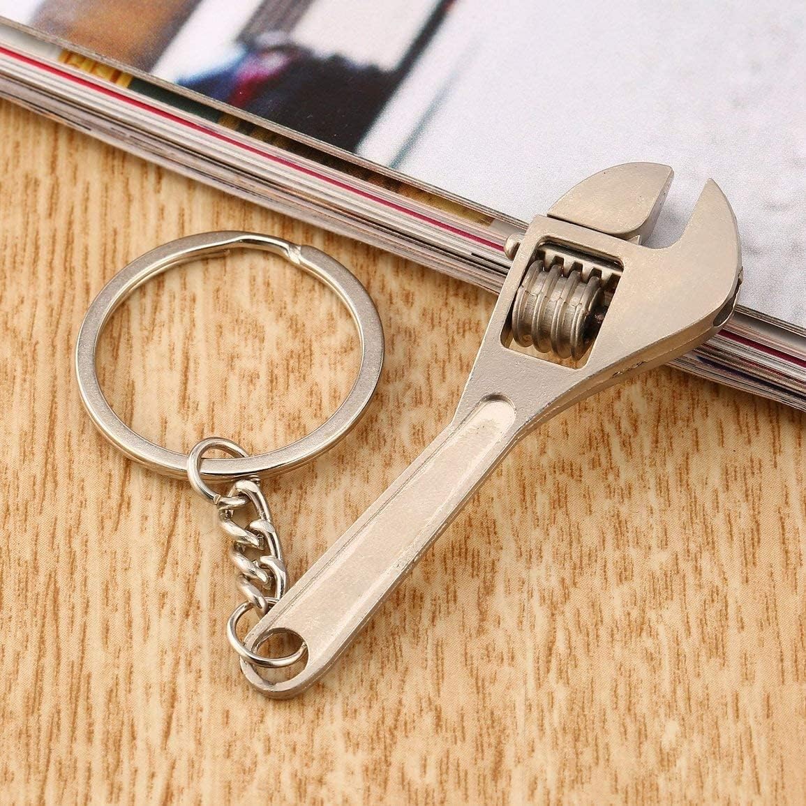 Generic Small Mini Metal Adjustable Wrench Spanner Key Chain Ring Keyring Adjustable Pocket Tools Practical