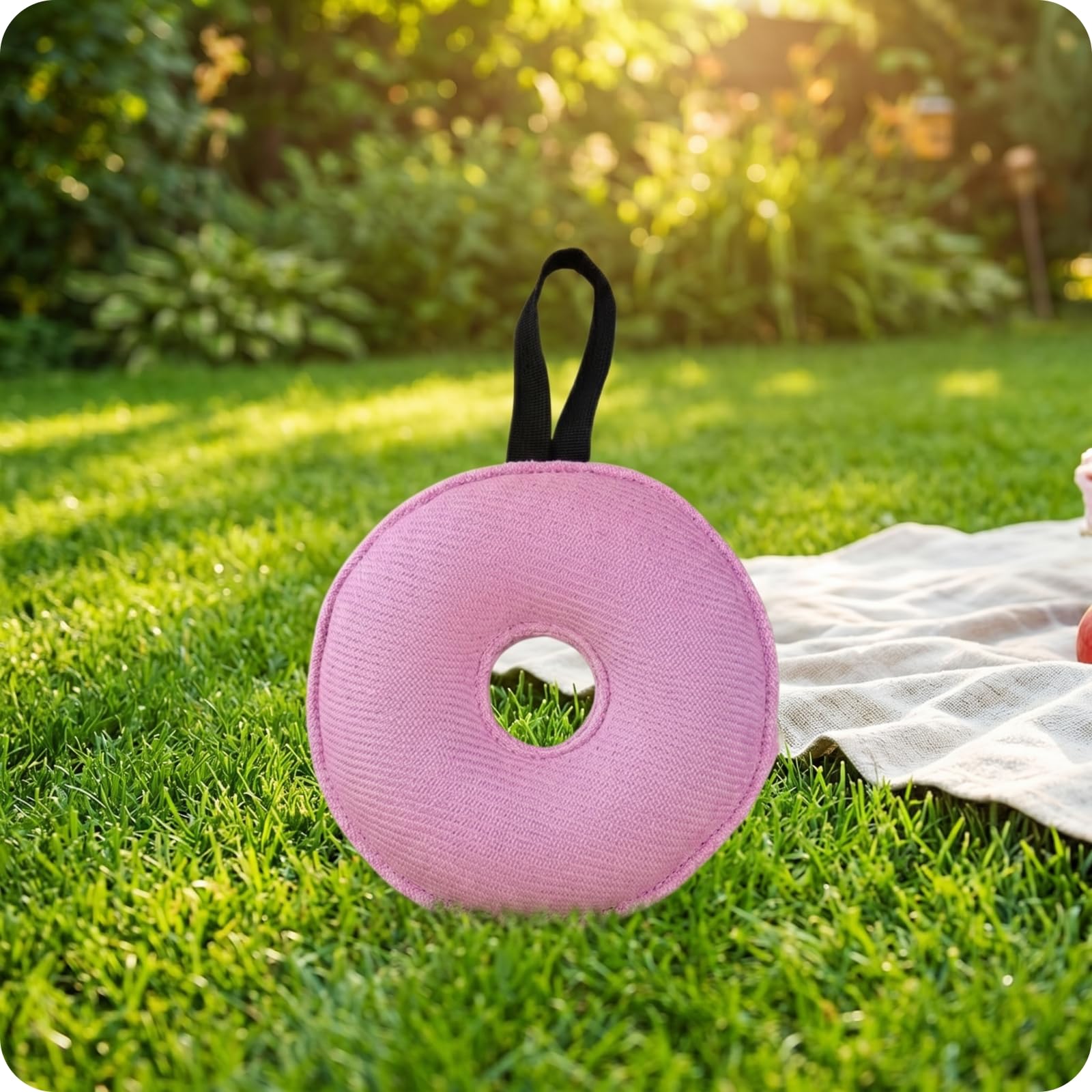 Milageto Dispositivo de Entrenamiento de Mordedor para Perros Anillo O Juguete Acolchado de Poliéster con Asa para Lanzar y Llevar Adecuado para Juego Activo Adiestramiento Viajes Uso Diario 20cm