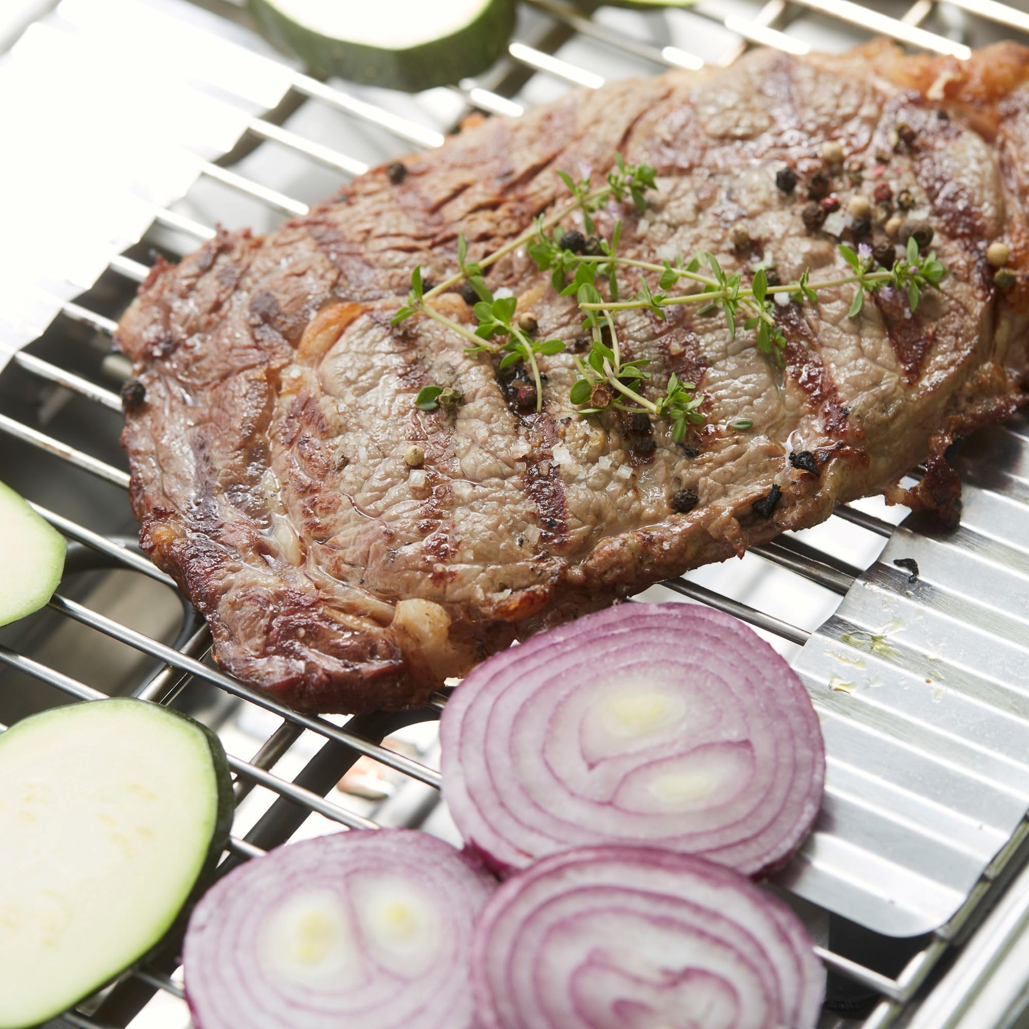Barbecook elektrischer Tischgrill E-Carlo mit Tragetasche geeignet für Balkon als Outdoor Camping-Grill, spülmaschinen-fest, Midnight Grey 42.5x33x16.5cm