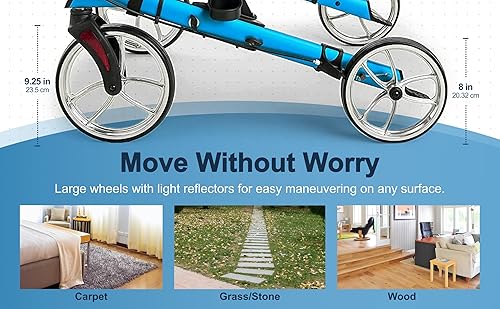 Miniatura 7 de Lumex Gaitster - Andador vertical de pie asiento acolchado ruedas grandes de 9 pulgadas