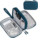 FYY Organisateur électronique, organisateur de câble de voyage sac de poche Accessoires électroniques étui Portable étanche double couche sac de rangement pour câble, cordon, chargeur, téléphone, écouteur, taille moyenne Marine