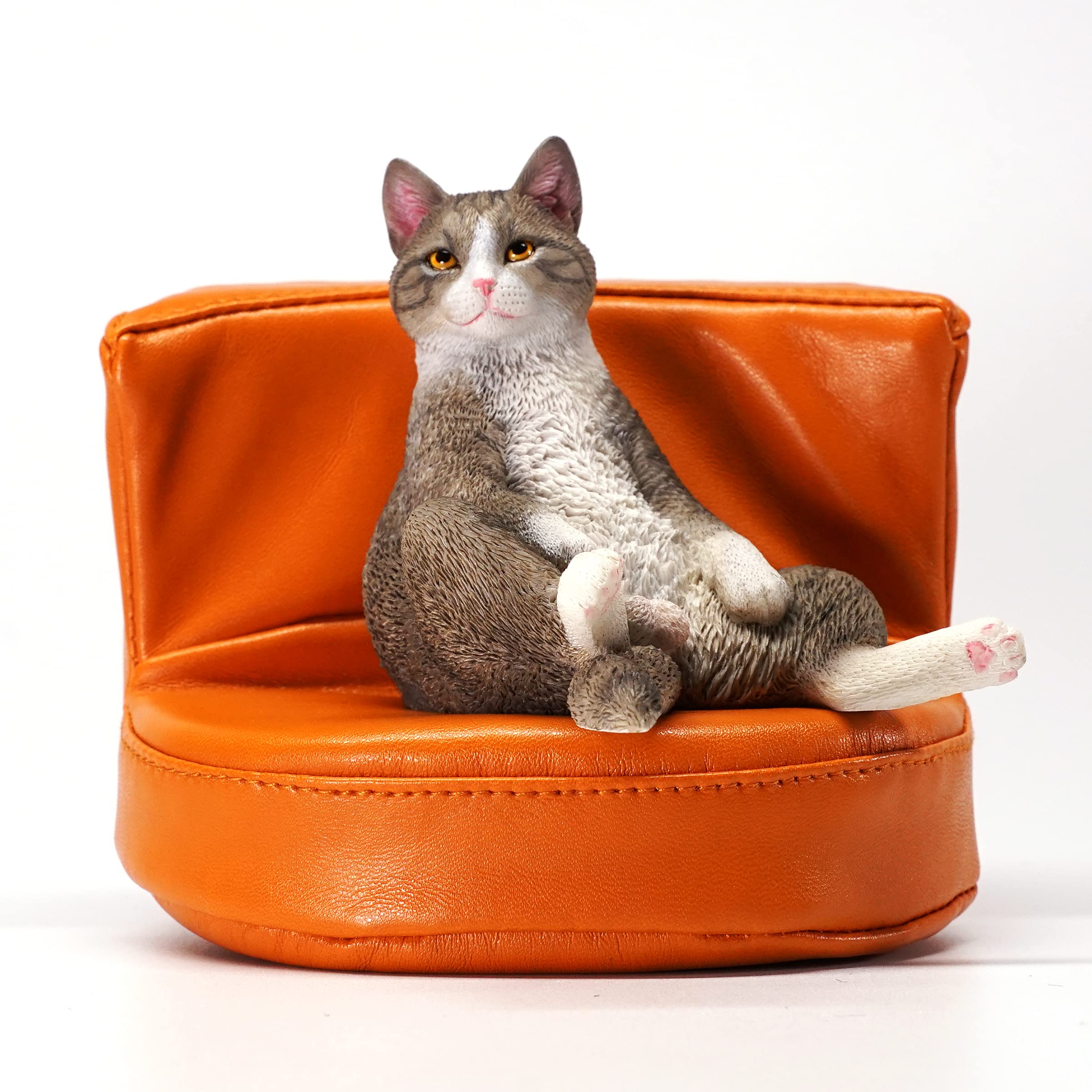 Chat en résine orange JXK figurine de bureau polyrésine durable