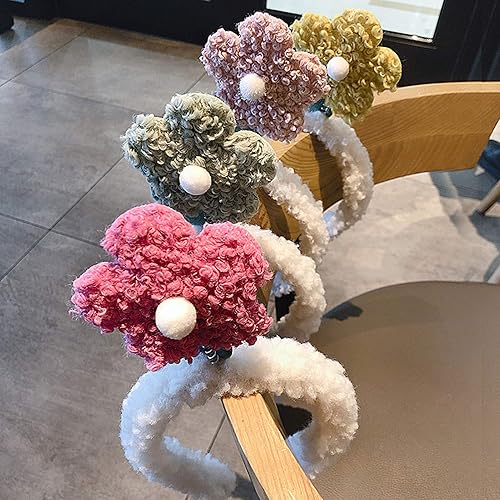Miniatura 4 de Diademas para mujeres y niñas, diadema para la cabeza, linda diadema de flores de dibujos animados suave para invierno y otoño, aro para el cabello,