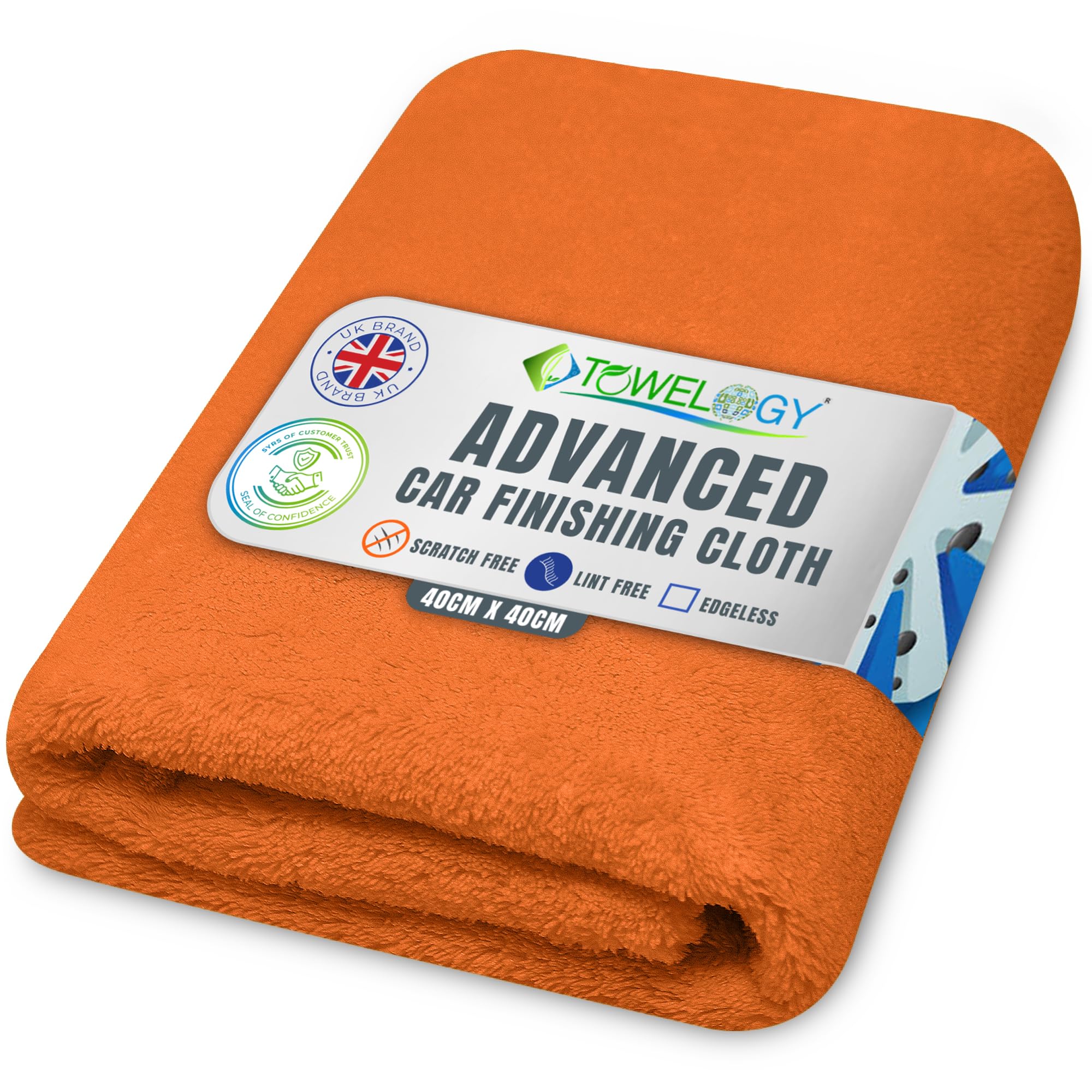 Towelogy® G53 Advanced Microfibre Car Finishing & Polishing Cloth Ultra Soft For Painted Exteriors (1, Orange)
