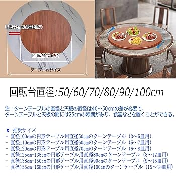 Amazon | 木製 ターンテーブル 、中華テーブル用 回転式テーブル