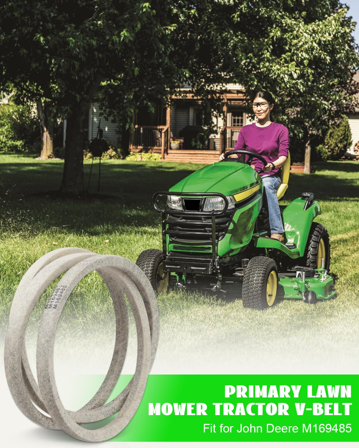 Deck Drive Belt Fit for John Deere X354 X370 X380 X384 X390 X394 X590 X570 X580 X584, Replace M169485