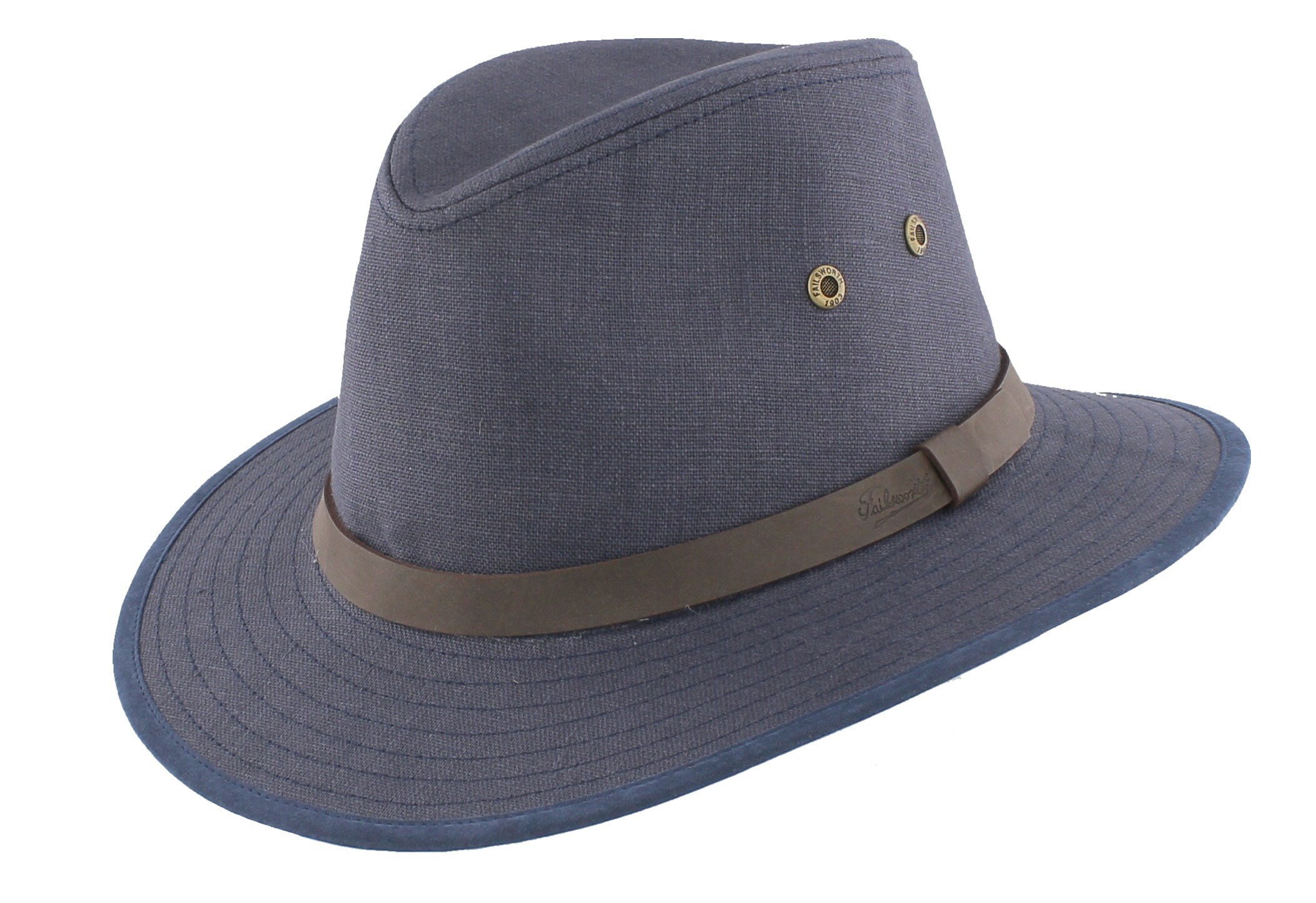 Failsworth Men's Navy Irish Linen Safari Fedora Hat (Summer/Holiday/Classic) (Small 55Cm, )