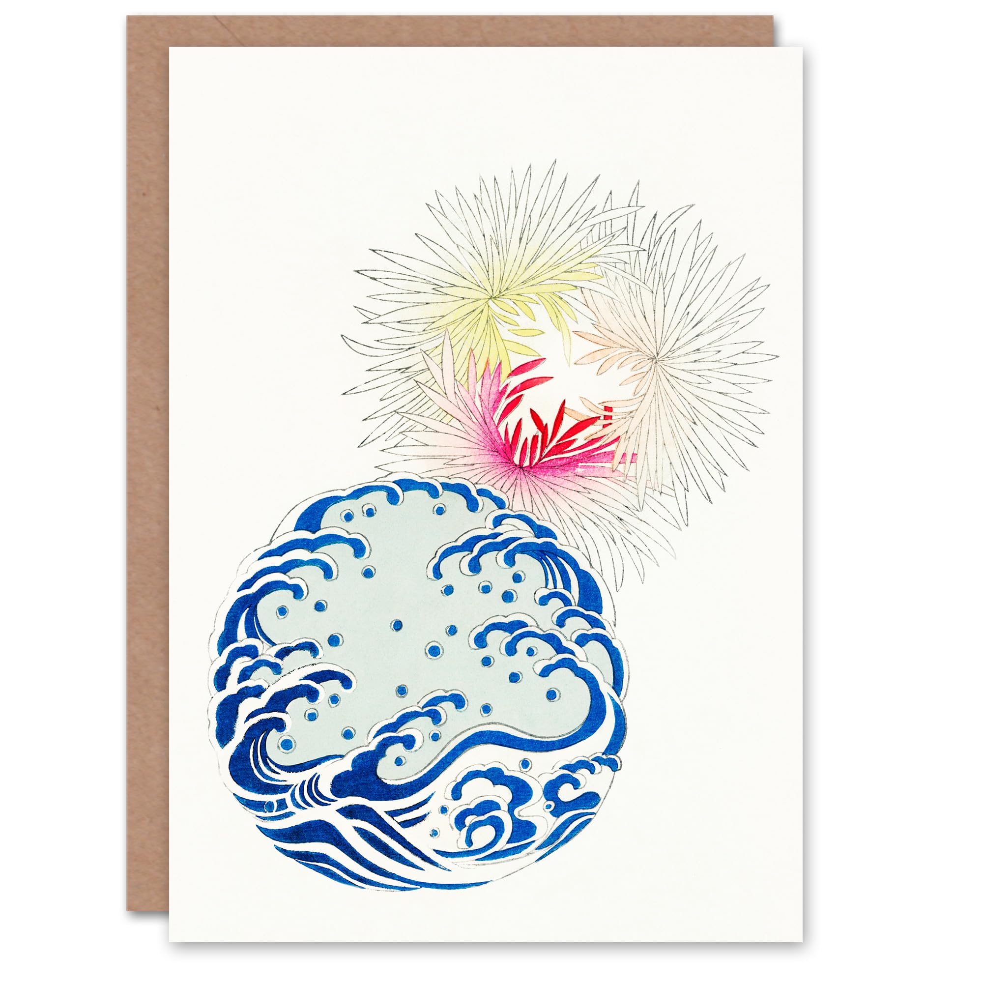 Artery8 Shin Bijutsukai Japanese Art Card Nature Chrysanthemum Waves