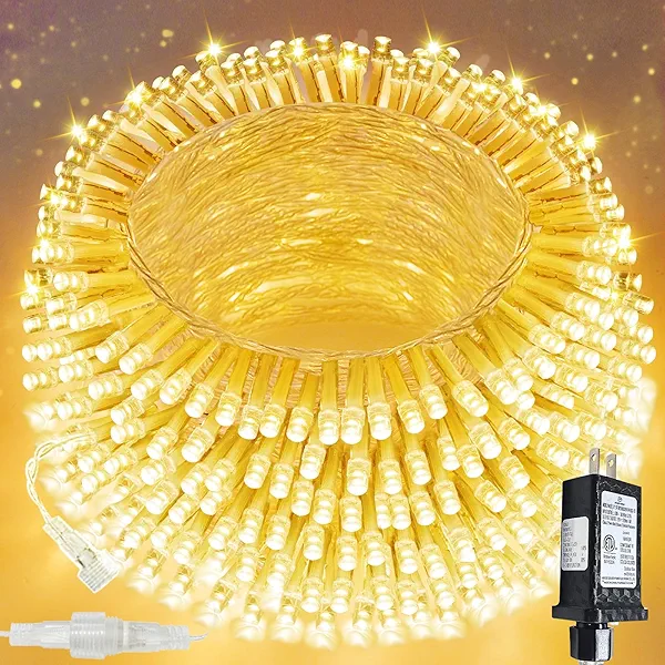Connectable 200 LED String Lights Indoor Outdoor, 66FT Warm White Christmas Lights Waterproof, 13 Modes with Timer, Twinkle Fairy Lights Plug in Clear Wire for Christmas Tree, Bedroom, Classroom Decor